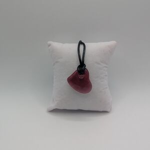 Hand Crafted Small Pink  Valentine Heart Fused Glass Necklace.